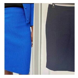 NWT Size 12 J.Crew Lined No. 2 Pencil Skirt in Navy with Basketweave Texture
